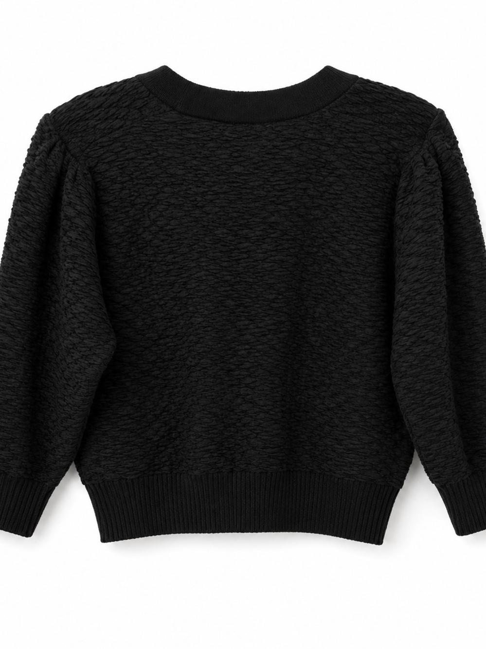 Zara Black Textured V-Neck Cardigan Boho Minimalist Preppy - Picture 4 of 7